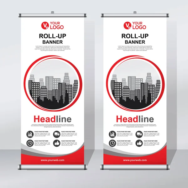 Roll up Banner, banner, x banner, modern dikey yeni vektör tasarım şablonu çek