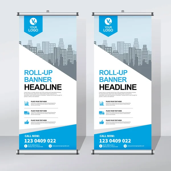 Roll up Banner, banner, x banner, modern dikey yeni vektör tasarım şablonu çek