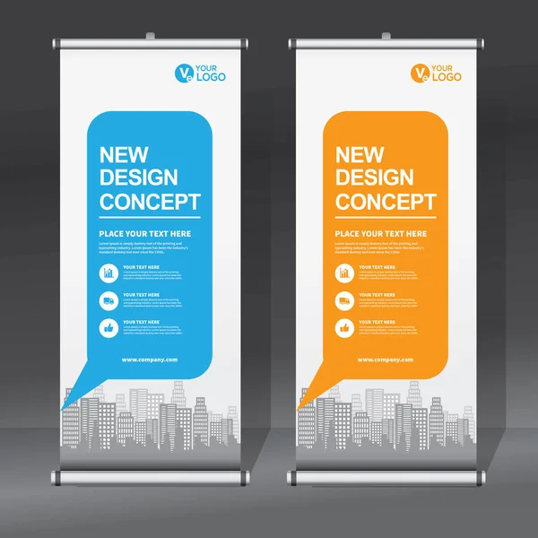 Roll Banner Pull Banner Banner Moderno Vertical Nueva Plantilla Diseño — Archivo Imágenes Vectoriales