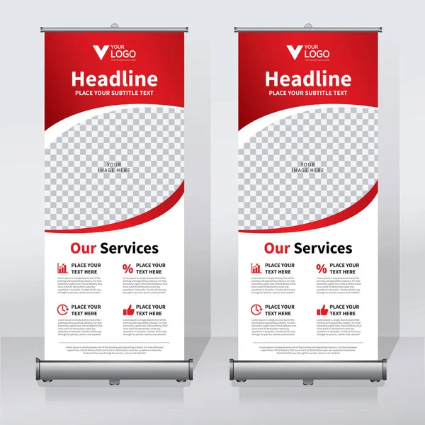 Roll up Banner, banner, x banner, modern dikey yeni vektör tasarım şablonu çek