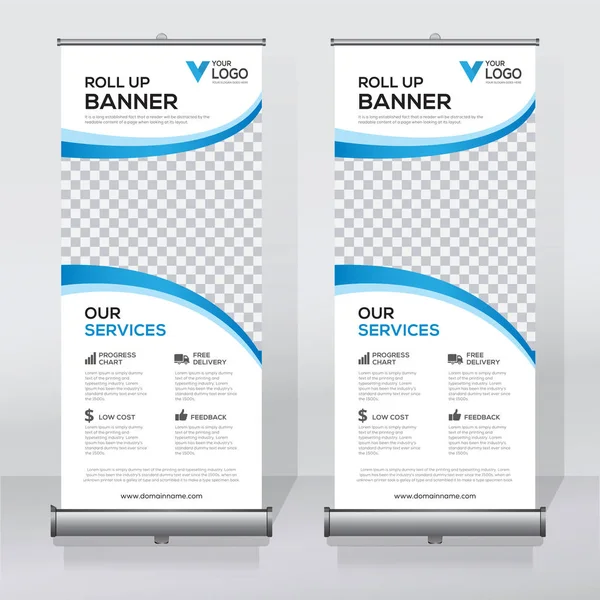 Roll Banner Pull Banner Banner Moderno Vertical Nueva Plantilla Diseño — Archivo Imágenes Vectoriales