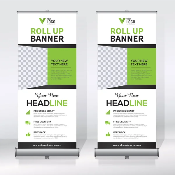 Roll Banner Pull Banner Banner Modern Vertical New Vector Design Stock