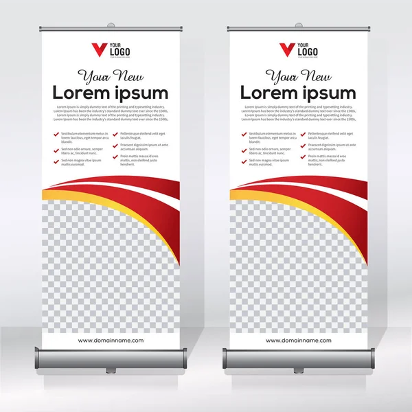 Roll Banner Pull Banner Banner Modern Vertical New Vector Design Stock