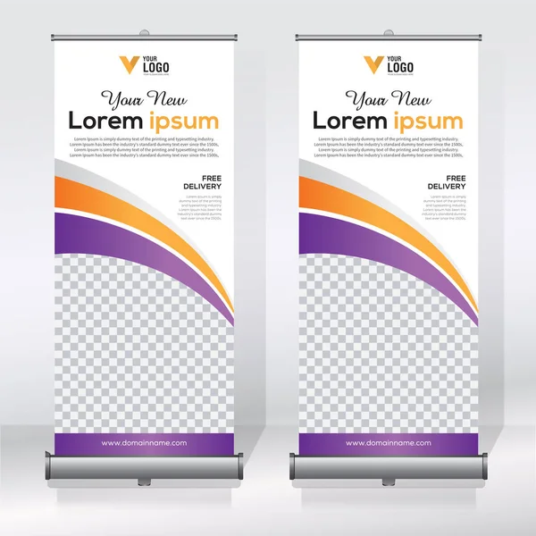 Roll up Banner, banner, x banner, modern dikey yeni vektör tasarım şablonu çek
