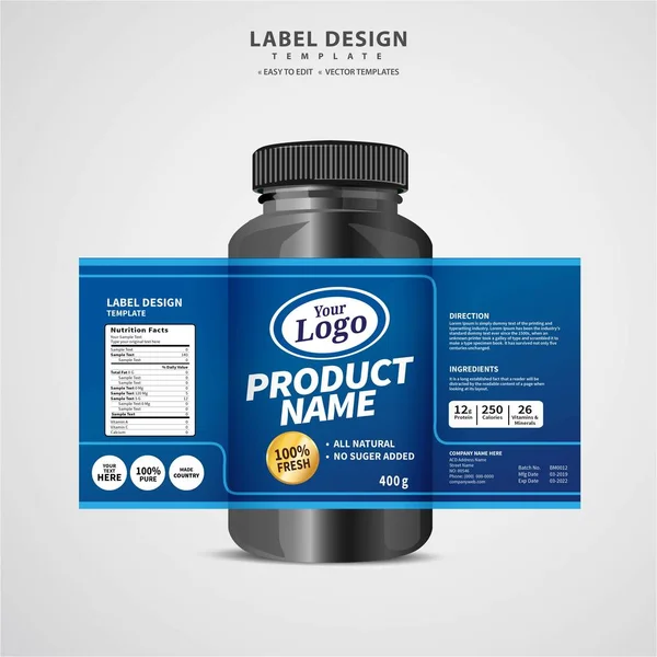 Flaschenetikett Verpackungsvorlage Design Etikettendesign Mock Design Etikettenvorlage — Stockvektor