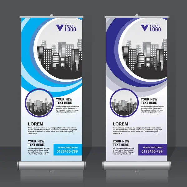 Roll Banner Design Template Verticale Sfondo Astratto Pull Design Moderno — Vettoriale Stock