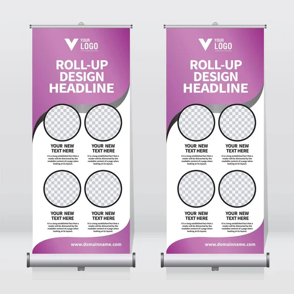 Roll Fel Banner Design Sablon Függőleges Absztrakt Háttér Húzza Design — Stock Vector