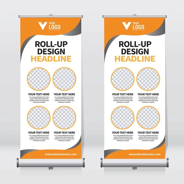 Gulung Templat Desain Banner Vertikal Latar Belakang Abstrak Tampilkan Desain - Stok Vektor