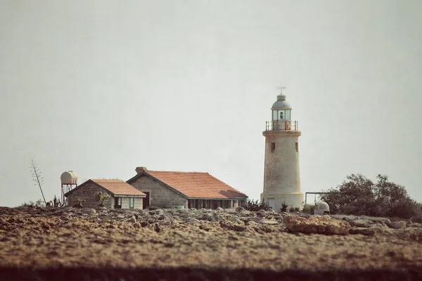 Farol Costa Chipre — Fotografia de Stock