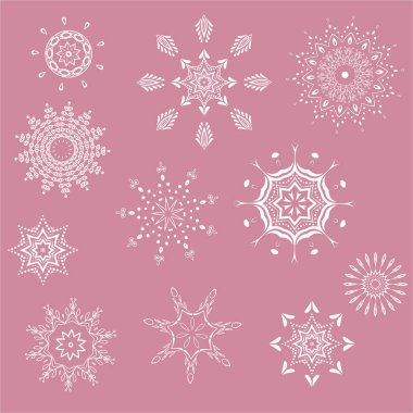 kar taneleri, doğal Noel kar taneleri, için izole Noel yıldızlar topluluğu