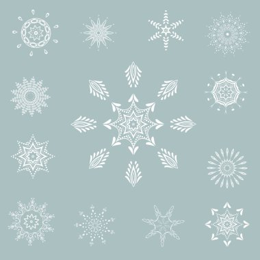 kar taneleri, doğal Noel kar taneleri, için izole Noel yıldızlar topluluğu