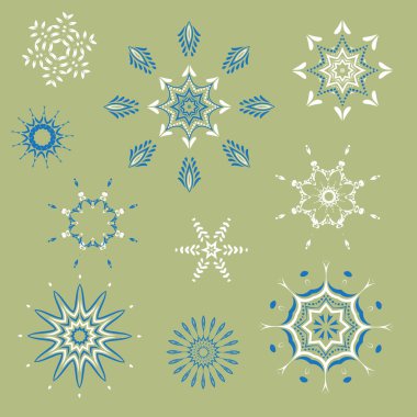 kar taneleri, doğal Noel kar taneleri, için izole Noel yıldızlar topluluğu