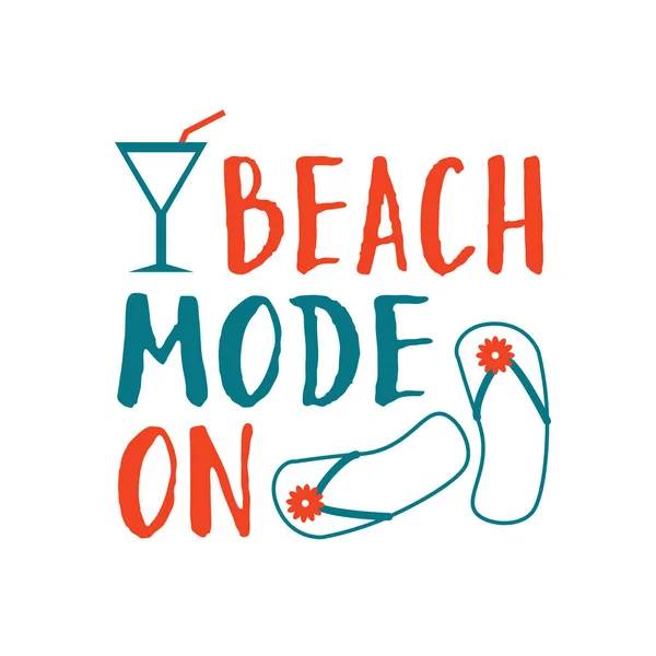 Summer lettering composition. Beach mode on. — Stock Vector