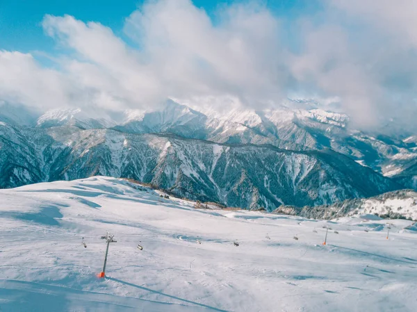 Mulakhi Vadisi Kış Manzarası, Svaneti Kafkasya Dağı, Georgia