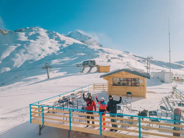 Vista de invierno del valle de Mulakhi, montaña del Cáucaso de Svaneti, Georgia Imagen De Stock