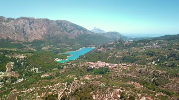 City aerial view sunny day mediterranean beach seaside resort France Lavandou — Stock Video