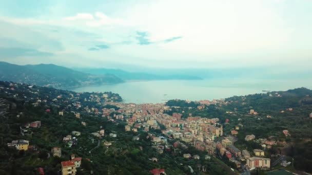 Belle Vue Aérienne De La Côte Des Cinque Terre En Italie Vu Par Drone — Video