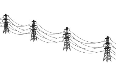 elektrik hatları 2D karikatür çizimi