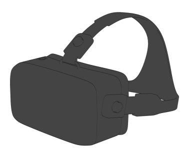 Vr kulaklık 2D karikatür çizimi