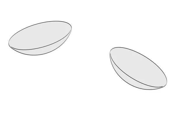 2D мультяшна ілюстрація контактного об'єктива — стокове фото