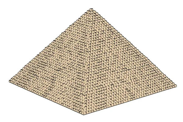 2D tecknad illustration av pyramid — Stockfoto