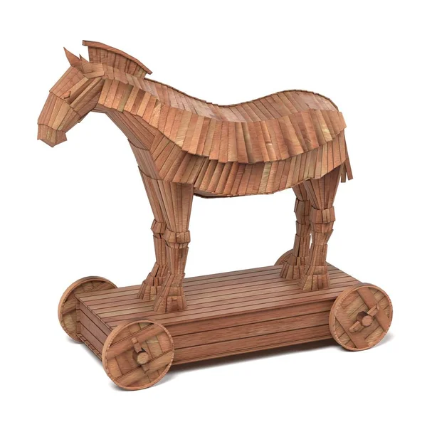 Реалистичное трехмерное изображение троянского коня — стоковое фото
