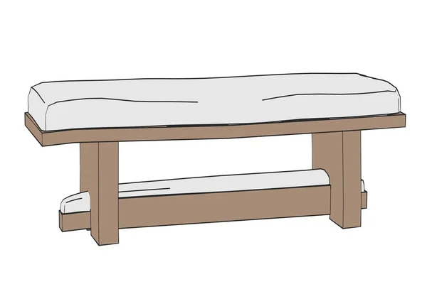 2D kreslená ilustrace lavice se sněhem — Stock fotografie