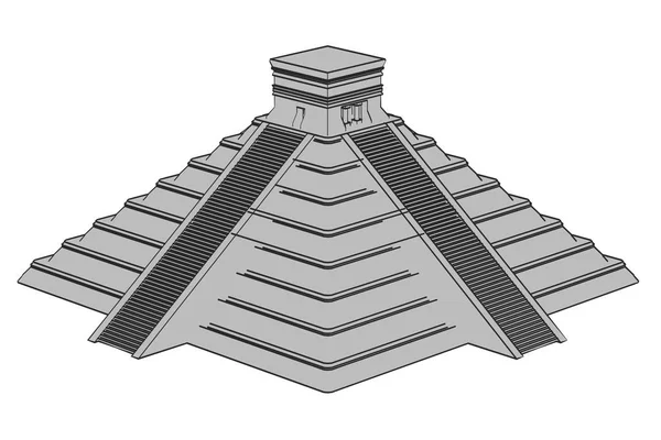 2d desenho animado ilustração de pirâmide maia — Fotografia de Stock