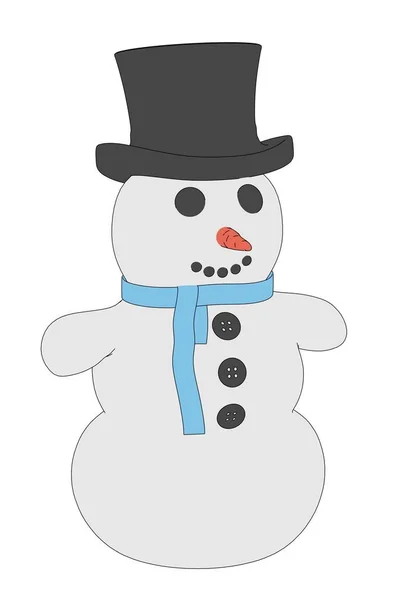 2d desenho animado ilustração de boneco de neve — Fotografia de Stock