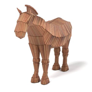 Truva atı gerçekçi 3d render