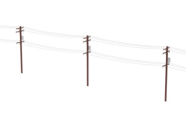 elektrik hattı gerçekçi 3d render