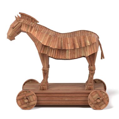 Truva atı gerçekçi 3d render