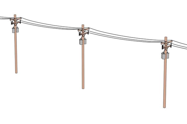 2d cartoon illustration of electric lines