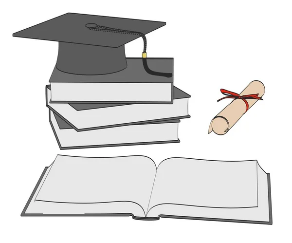 2d cartoon illustration of graduation set — Stock Photo, Image
