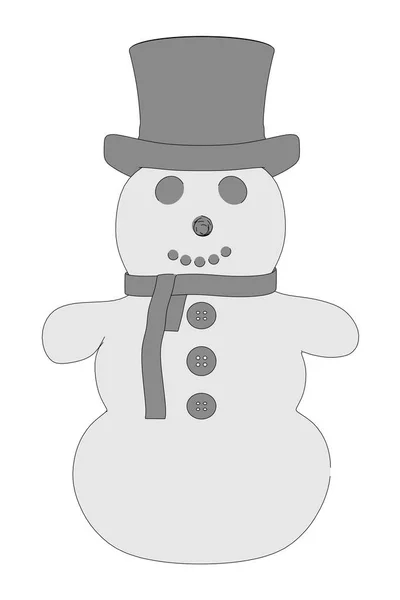 2D kreslený obrázek sněhuláka — Stock fotografie