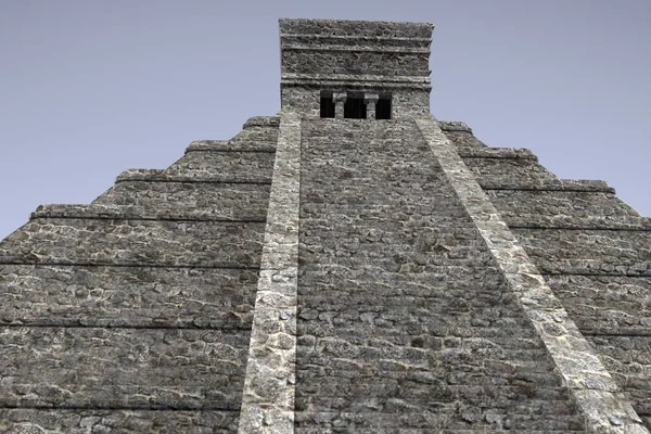 Renderização 3d realista da pirâmide maia — Fotografia de Stock