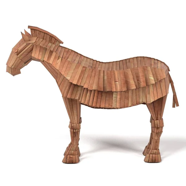 Realistische 3D-Darstellung von Trojanischem Pferd — Stockfoto