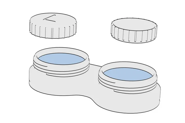 2d cartoon illustration of contact lens — Stock Photo, Image