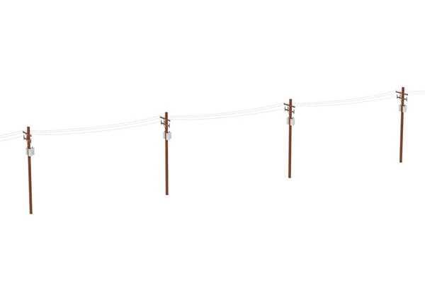 Realistisk 3d render elektriska linje — Stockfoto