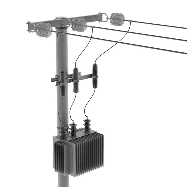 Realista 3d renderizado de línea eléctrica — Foto de Stock