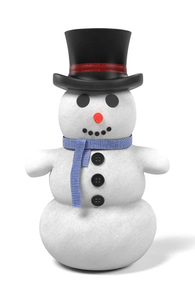 Realistic 3d render of snowman — Stock Photo, Image