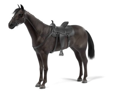 realistic 3d render of horse clipart
