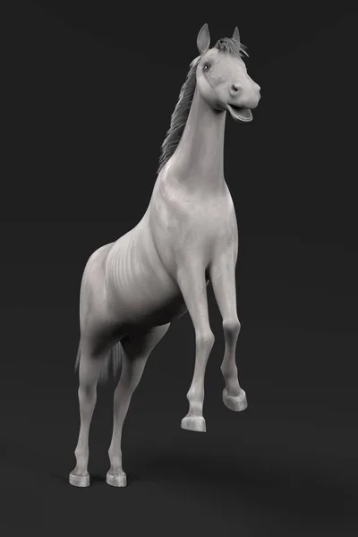 Renderizado 3d realista de caballo blanco —  Fotos de Stock