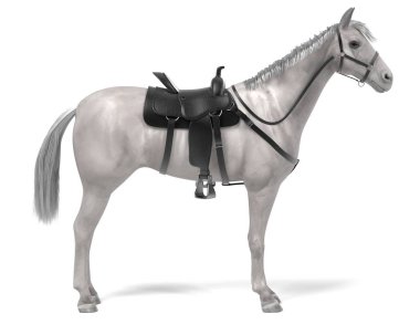 realistic 3d render of horse clipart