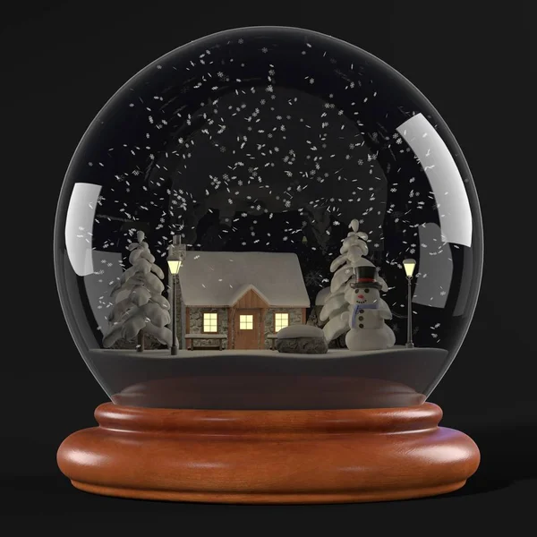 Realistisk 3d render av snowglobe — Stockfoto