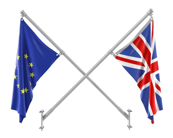 3d render of Brexit - EU and UK Flags — Stock Photo, Image