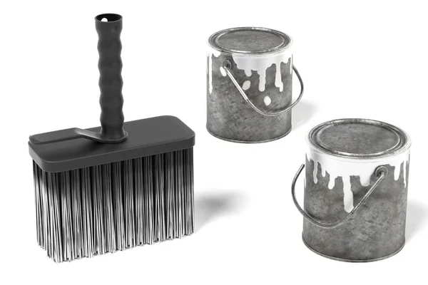 3d render of brush with can — Stock Photo, Image