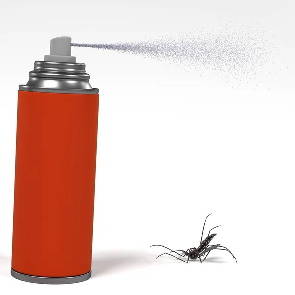 Rendering 3d di spray uccidendo insetto — Foto Stock