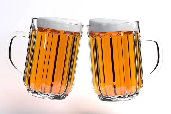 3D-Darstellung des Anhebens von Glas Bier — Stockfoto