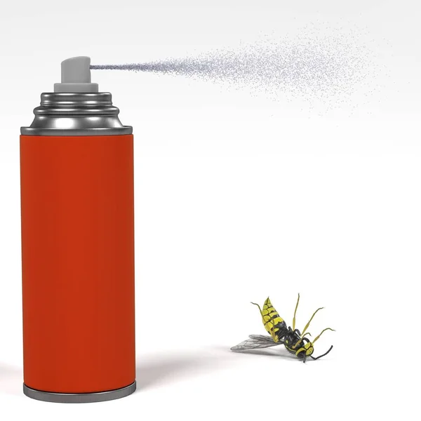 Rendering 3d di spray uccidendo insetto — Foto Stock